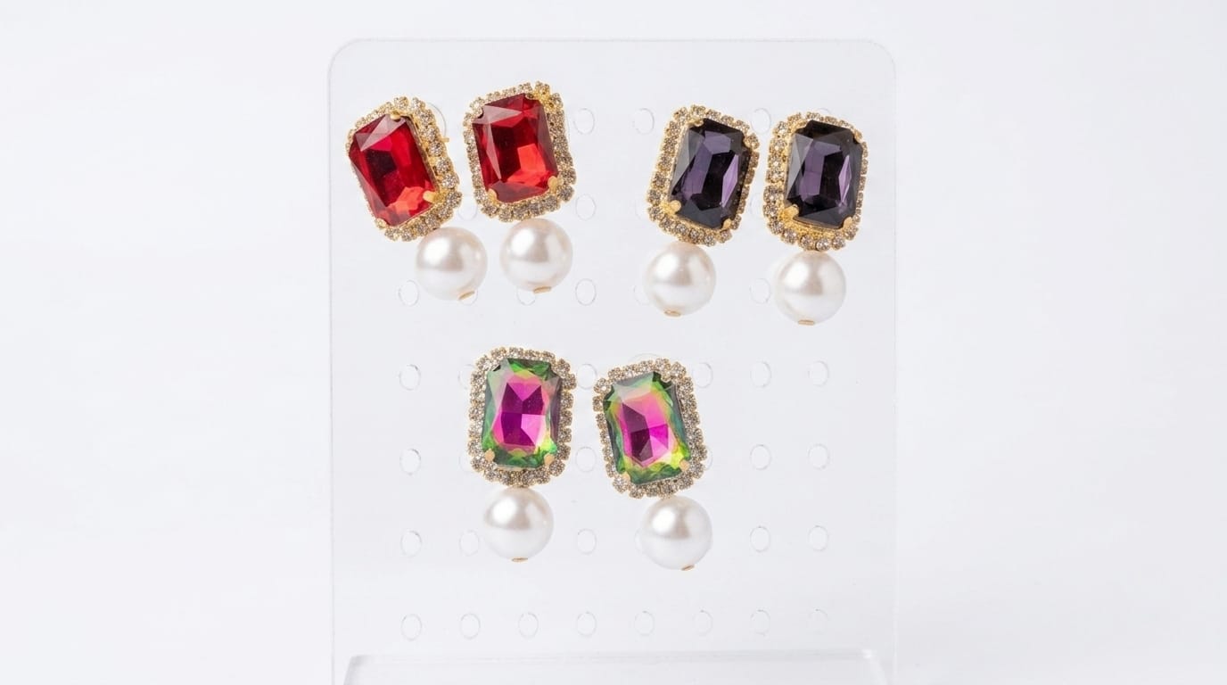 Beautiful Stone and Pearl Earrings
