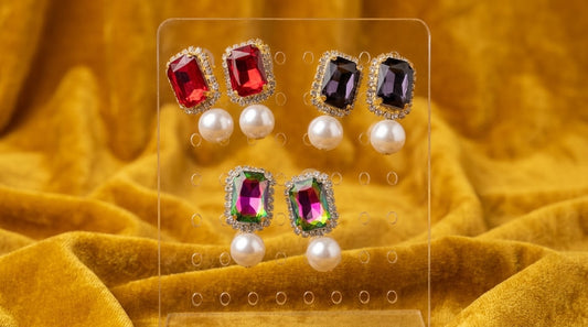 Beautiful Stone and Pearl Earrings