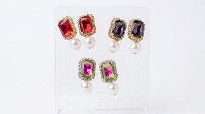 Beautiful Stone and Pearl Earrings